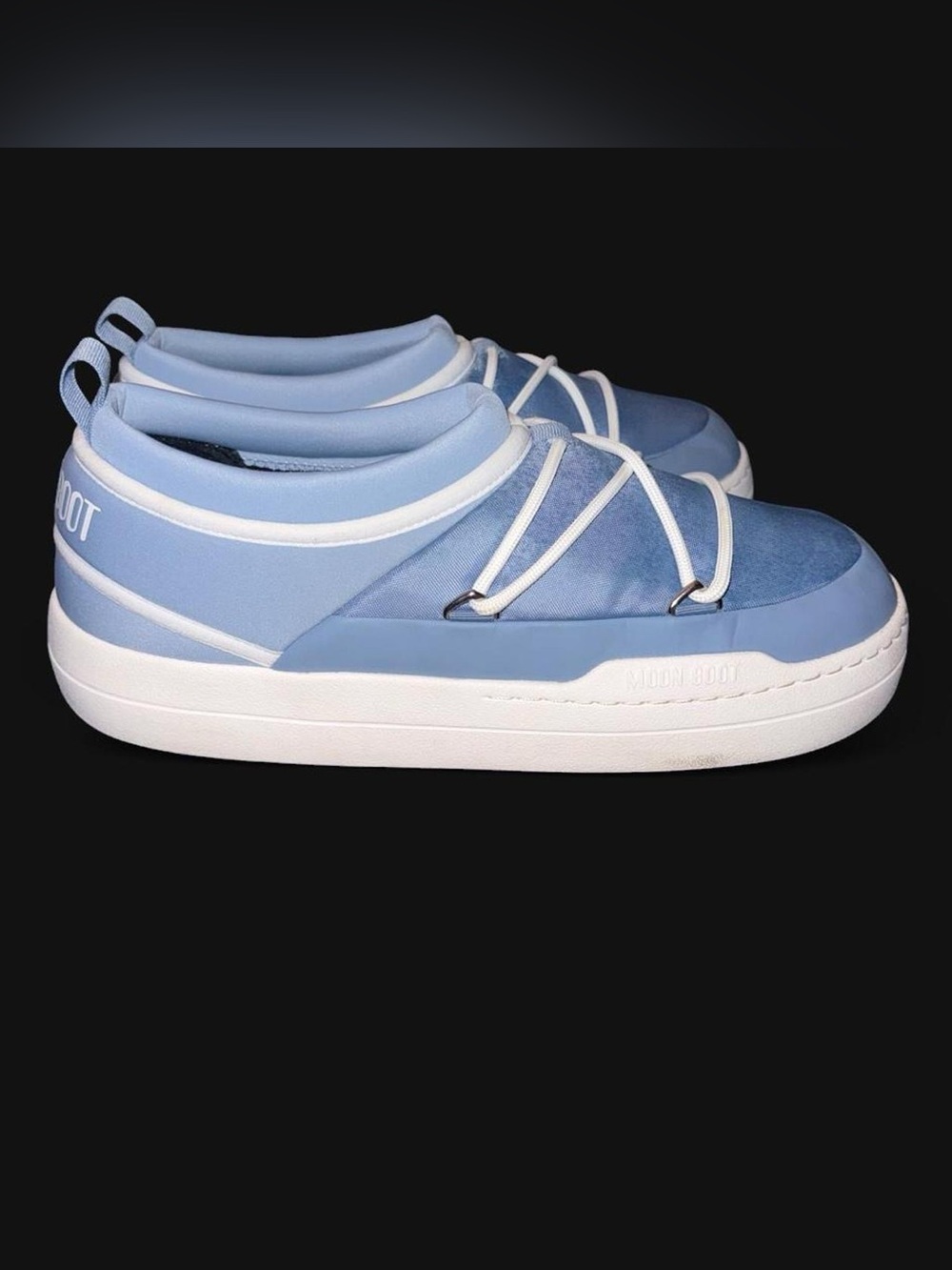 Moon Boot Pastel Blue Low-Top Slip-Ons size 12 men’s